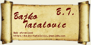 Bajko Tatalović vizit kartica